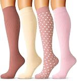 4 Pairs-Compression Socks for Women&Men Circulation-Best Support for Nurses,Running,Athletic