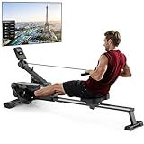 MERACH Foldable Rowing Machines for Home, Magnetic Rowing Machine with 16-Level, Compact Row Saves 20% Space, 350 LBS Load Capacity, MERACH App and 1000+ Champion Coaching Course & Games