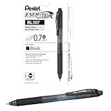 Pentel BL107A EnerGel-X Retractable Roller Gel Pen, .7mm, Black Barrel/Ink, Dozen