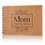 Tenceur Mom Our Story So Far Scrapbook 8.3 x 5.8 Inch Journal Wedding Anniversary Scrapbook Mom Photo Album Journal DIY Memory Book Christmas Idea Gift for Couples, Mother