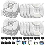32 Pcs Cat Water Fountain Replacement Filters-16 Pack Cat Fountain Filters with 16 Pack Sponges, Enhanced Compatibility Pet Fountain Filter Fit for 95oz/2.8L 135oz/4L 67oz/2L Pet Drinking Fountain