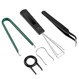5 Pcs Keyboard Cleaning Tools - Switch Puller Set, Stainless Steel Keycap Remover Kit with Keycap Tweezers for Mechanical Keyboard