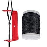 - QI HUO JU - Archery Bow String Separator Tool and Bowstring Serving Thread 131 yard/120m Serving String Peep Sight Splitter for Compound Bow Maintenance Accessories (Black)