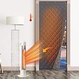 RYB HOME Thermal Insulated Door Curtain Winter Cold Insulation Curtain Durable Oxford Cloth Side Opening Windproof Soundproof Weatherproof Draft Block Divider, W 36 x L 86 inches, Grey, 1 Pc