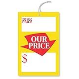 SmartSign Pack of 250 Regular and Special Price Tags with Strings | 3.25" x 5", 12 pt Cardstock, Write-On