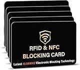 SaiTech IT 5 Pack RFID Blocking Card, One Card Protects Entire Wallet Purse, NFC Contactless Bank Debit Credit Card Protector ID ATM Guard Card Blocker–(Black)
