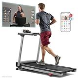 Sunny Health & Fitness Foldable 15 Level Auto Incline Treadmill, 20" Wide Running Belt, Quiet Brushless, Digital Display, 300 LB Weight Capacity, SunnyFit App Bluetooth Connection- SF-T723030