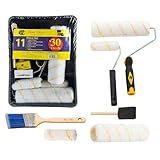 Bates - Paint Tray Set, Paint Rollers, Paint Brushes for Wall, Tray, Roller Brush, 11 Piece Home Painting Supplies, Foam Brush, House Painting Supplies, Painting Tools, Interior, Exterior
