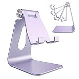 CreaDream Adjustable Cell Phone Stand, Phone Stand, Cradle, Dock, Holder, Aluminum Desktop Stand Compatible with Phone 13 12 11 Pro Max Charging, Accessories Desk, All Mobile Phones, Purple