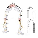 Thorise 7.9 Ft H x 4.6 Ft W Metal Pergola Arbor,Assemble Freely 2 Sizes,for Various Climbing Plant Wedding Garden Arch Bridal Party Decoration Wide Arbor, 1 Pack