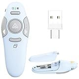 QUI Presentation Clicker Wireless Presenter Remote Clicker for PowerPoint Presentation Remote, PowerPoint Slide Advancer for Mac/Windows/Linux, Google Slide/PPT/Keynote, Type-c Blue
