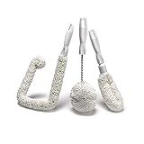 Set of 3 Glassware Cleaning Brush Kit - Non-Scratch, Foam Wine Glass Cleaning Brush Set for Glassware, Decanter, Mug, Stemware - for Home, Restaurant, Bar, Hotel - by FryOilSaver Co.