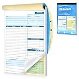 Large Job Work Order Forms, Job Invoice Forms/Receipt Book with Carbonless Copies for Small Business, 2 Part Carbonless Invoice Book, 8.5 x 11.4 inch, 50 Receipts - with Page Divider, Easy to Use