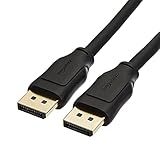 Amazon Basics DisplayPort 1.4 Cable, 32.4Gbps High-Speed, 8K@60Hz, 4K@120Hz, Dynamic HDR and 3D, Gold-Plated Plugs, HBR3 Compatible, 6 Foot, Black