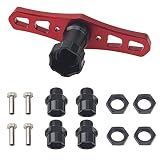 ShareGoo 17mm Wheel Hex Wrench & 12mm to 17mm Wheel Hex Drive Hub Adapter 15mm Offset Extension Compatible with Tamiya Axial RC4WD Traxxas Redcat 1/10 RC Car Buggy Truck (Black)