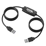 Plugable USB Transfer Cable, Unlimited Use, Transfer Data Between 2 Windows PC's, Compatible with Windows 11, 10, 7, XP, Bravura Easy Computer Sync Software Included