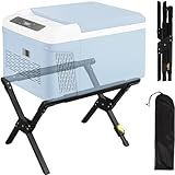 LIWSHWZ Folding Cooler Stand with Carry Bag,Cooler Holder Leg Adjustable,Portable Box Stand,Anti-Slip for Camping Hiking BBQ Cooking Fishing Picnic Outdoor,Light Weight Ice Box Holder(Without Cooler)