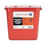 Dynarex Sharps Container, Provides a Safe Disposal of Medical Waste and Needles, Non-Sterile & Latex-Free, 2 Gallons, Made with Thermoplastic, Red with a Transparent Lid, 1 Dynarex Sharps Container