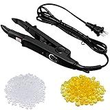 Zhehao Hair Extensions Tool C Head U Tip Iron Connector Wand with 2 Bags Keratin Glue Granule Beads