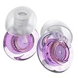 Yawsoy Purple Silicone In-Ear Ear Plugs, 2 Pack High Fidelity Ear Plugs for Concerts, Raves, Work, Musicians, 5 Pair Ear Tips in S/M/L, 18-25 dB Noise Cancelling