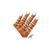 KISS WIFE Gold Stackable Rings for Women, Knuckle, Midi, Statement Ring Set