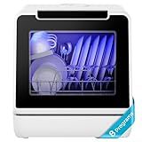 EUHOMY Countertop Dishwasher Portable, 8 Programs Mini Dishwasher with 5L Built-in Water Tank and Inlet hose, No Hookup Needed, Dish Washer with Self Clean/Baby Care/Air Dry, for Apartments & RVs