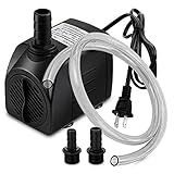 PULACO 400GPH Submersible Pump with 5 ft Tubing, (1500L/H 25W) durable fountain water pump for Pond Fountain, Aquariums Fish Tank, Statuary, Hydroponics