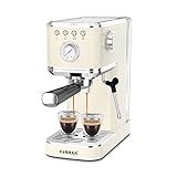 CHULUX Slim Espresso Machine with Milk Frother, 20 Bar Professional Italian Pump Espresso Coffee Machine for Home Cappuccino & Latte Maker, Stainless Steel, Creamy