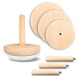 GeryVtee 3-Pack Round Pottery Molds Wood Pottery Tools with Handle Top Forms for DIY Bowls Plate Dish Slump Press Art Making Pottery Tools for Handbuilding(4.5" 5.5" 6.5")