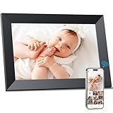 Digital Picture Frame Wi-Fi 10.1inch Smart Digital Photo Frame,Electronic Digital Picture Frames Load from Phone,1280x800 HD IPS Touch Screen-Share Photo/Video-Weather/Clock/Alarm-via Free APP-Black