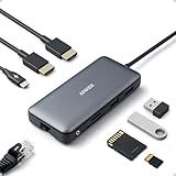 Anker Laptop Docking Station Dual Monitor, 8-in-1 USB C Hub, 4K Dual Monitor with 2 HDMI, 1 Gbps Ethernet Hub, 85W Power Delivery, SD Card Reader, for XPS and More (Charger not Included)