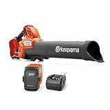 Husqvarna Leaf Blaster 350iB Battery Powered Cordless Leaf Blower, 200-MPH 800-CFM Blower with Brushless Motor and Quiet Operation, 40V Lithium-Ion 7.5 Ah Battery and Charger Included, 970569904
