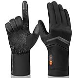 Royalrose Heated Gloves Liners for Men Women, Rechargeable Waterproof Winter Thin Heated Work Gloves with Arthritis Raynaud's Relief for Ski Golf Hiking Driving (Black, Medium)