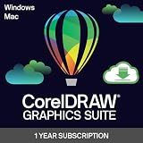 CorelDRAW Graphics Suite | 1 Year Subscription | Graphic Design Software for Professionals | Vector Illustration, Layout, and Image Editing [PC/Mac Download]