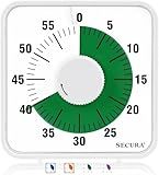 Secura 7.5 Inch Visual Timer, 60 Minute Oversize Visual Countdown Timer for Kids and Adults, Durable Mechanical Time Management Tool (Green)