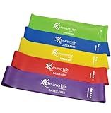 SmarterLife Resistance Bands for Working Out, Latex-Free Exercise Bands for Women, Men, 5 Extra Wide Workout Bands for Weight Loss, Home Gym, Booty Bands, Physical Therapy Bands, Workout Guide