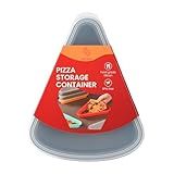 KEVJES 2-Pack Reusable Silicone Leftover Pizza Slice Storage Container with Air-tight Lids-BPA Free,Fits Single Slice up to 16”,Save Space,Refrigerator organizer(2 Space Grey)