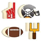 Wood Football Helmet Cutout Unfinished Wood Football Helmet Shaped Wood Slices Wooden Sports Theme Football Wooden Ornaments for Crafts Painting Door Sign Home Decoration(20pcs)