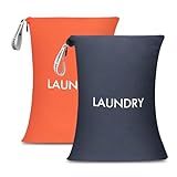 WiseBoy 2 Pack Laundry Bags, Travel Laundry Bag for Dirty Clothes, Washable Nylon Wet Dry Bag, Swimming Yoga Bathing Suit Workout Wet Dry Bags