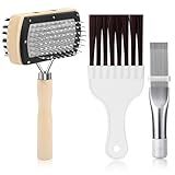 CANIPHA 3Pcs Air Conditioner Condenser Fin Cleaning Brush Refrigerator Coil Cleaning Brush Supplies, Stainless Ac Coil Cleaner, Evaporator Coil Cleaner, Mini Split Cleaning Kit Fridge Cleaner Tool