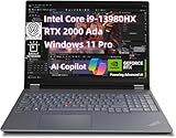 NewLenovo ThinkPad P16 Gen 2 Mobile Workstation (16 Inch WUXGA FHD+ IPS, Core i9-13980HX 24 Core,128GB DDR5 RAM 4TB SSD, NVIDI.A RTX 2000 Ada 8GB) Laptop for Engineer, Designer, Architect, Win 11 Pro