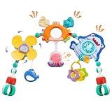 Baby Stroller Arch Toy, Car Seat Toys, Adjustable Arch Stroller toy with Hanging Sensory Activity toys,fits on Baby Bouncer, Bassinet, Stroller, Crib and Car Seats for baby infant Boy Girl 0-18 Months