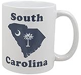 Palm City Products South Carolina State Shape - 11 oz Ceramic Coffee Mug with South Carolina State Flag | Great Gift for South Carolinians