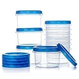 Freezer Storage Containers, [10 Pack-16 oz] Ultra Thick Freezer Containers with Leakproof Twist Top Lids, Heavy Duty BPA Free Stackable Food Containers for Lunch/Salad/Leftover/Soup/Oats/Ice Cream