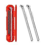 ETENWOLF Pencil Tire Pressure Gauge 2 Pack (10-50PSI, 20-120PSI) with 16 Tire Caps Calibrated to ANSI B40.1 Grade B(2%), Stainless Steel Body, for Cars, Pickups, RVs, Bicycles
