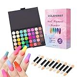 COLAYERIST 40 Colors Nail Pigment Powder for Nails, Professional Nail Pigment Powder Palette with Neon Shades for Gradient, Ombre & Bold Manicure, Nail Art Supplies for Home and Salon DIY