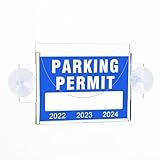 Rislobx Parking Permit Holder for Car, Clear Car Business Card Holder with Suction Cup, Acrylic Car Windshield Sticker Holder (1PCS)