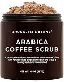 Brooklyn Botany Arabica Coffee Body Scrub - Moisturizing and Exfoliating for Body, Face, Hand, Foot - Fights Stretch Marks, Fine Lines, Wrinkles - Great Gifts for Women & Men - 10 oz