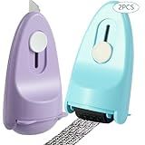 Wejoin Wide Identity Theft Protection Roller Security Stamp 2Packs - Guard Your ID Well, Built-in Cutter & Unique Flip Cover, Compact Privacy Safety Tool for Document, Mail, etc. (BU/PU)
