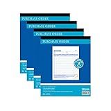 BAZIC Products Purchase Order Book, 50 Sets 8 3/8" x 10 11/16" 2-Part Carbonless, White & Bound Wraparound Cover (50 Sets/Pack), 4-Packs